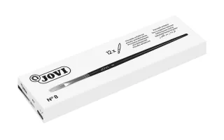 Jovi Pinceles Artisticos Planos Pelo de Cerda Nº 8 - Pelo Natural - Mango de Madera - Punta Plana - Pelo Duro - Color Varios