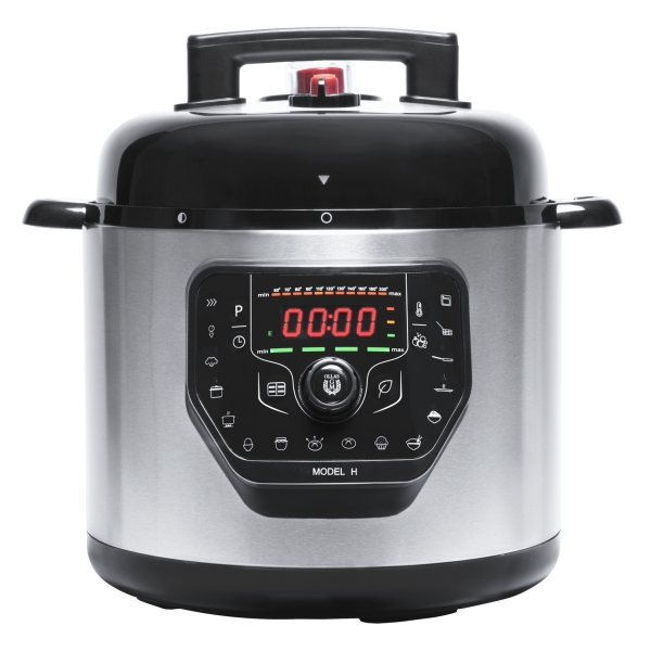 Cecotec Olla GM H Olla a Presion Electrica de 6L - Programable - Cubeta Antiadherente - Multifuncion - Incluye Recetario - Accesorios Incluidos - Modos Preconfigurados - Color Negro y Plata