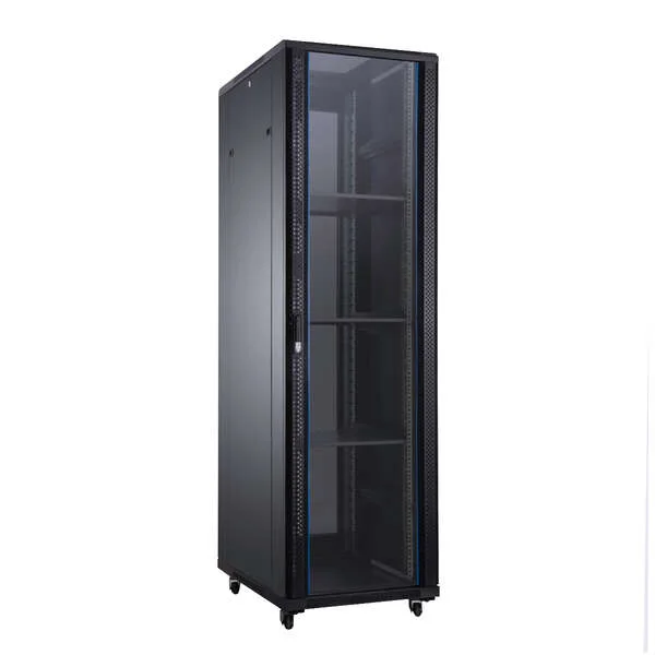 Aiten Data AI8847 Armario de Suelo 47U - Ancho 800 - Fondo 800 - Incluye 2 Bandejas Fijas - 4 Ventiladores 120mm - 1 Base 8 Tomas - 2 Cerraduras Laterales - Ruedas con freno- Color Negro