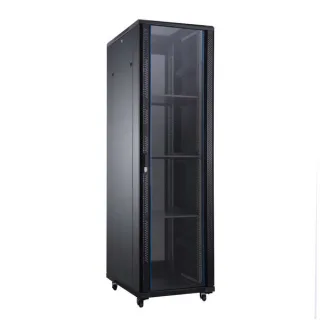 Aiten Data AI8847 Armario de Suelo 47U - Ancho 800 - Fondo 800 - Incluye 2 Bandejas Fijas - 4 Ventiladores 120mm - 1 Base 8 Tomas - 2 Cerraduras Laterales - Ruedas con freno- Color Negro