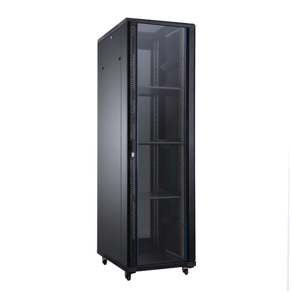 Aiten Data AI8847 Armario de Suelo 47U - Ancho 800 - Fondo 800 - Incluye 2 Bandejas Fijas - 4 Ventiladores 120mm - 1 Base 8 Tomas - 2 Cerraduras Laterales - Ruedas con freno- Color Negro