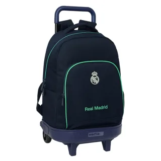 Safta Real Madrid 2ª Equipacion 25/26 Mochila con Carro - Extraible - Portabotellas - Tirador Doble - Hombreras Acolchadas - Tarjeta ID - Bandeja PVC - 330x220x450mm - Color Azul Marino