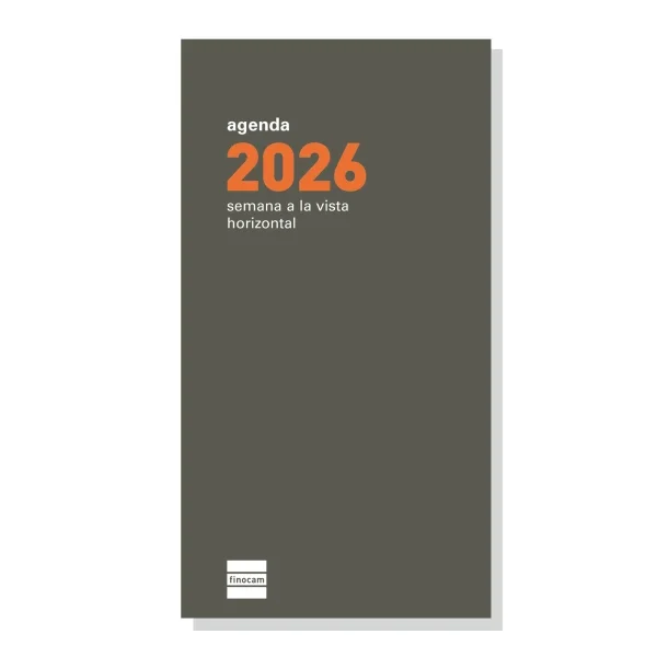 Finocam P499 Recambio para Agenda Plana - Anual 2026 - Formato Pl4 - 81x5x150mm - Semana Vista Horizontal - Color Verde Oscuro