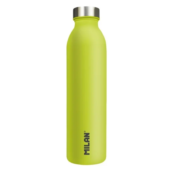 Milan Serie Acid Botella Isotermica 0.59L - Doble Pared de Acero Inoxidable - Liquidos Calientes hasta 12h, Frios hasta 24h - Color Amarillo