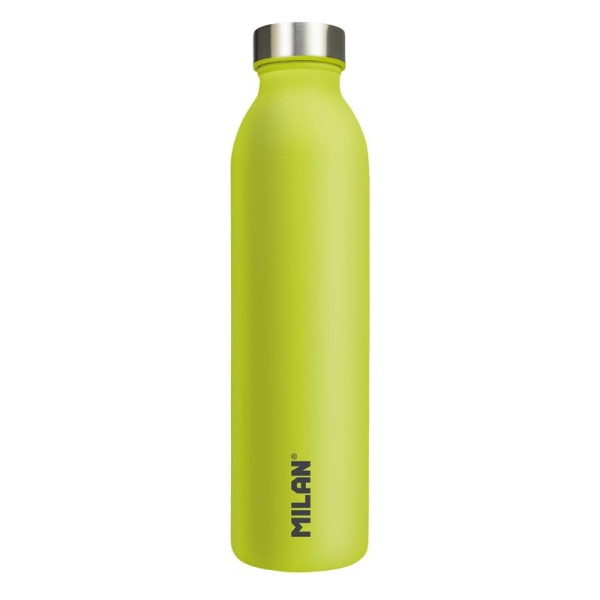 Milan Serie Acid Botella Isotermica 0.59L - Doble Pared de Acero Inoxidable - Liquidos Calientes hasta 12h, Frios hasta 24h - Color Amarillo