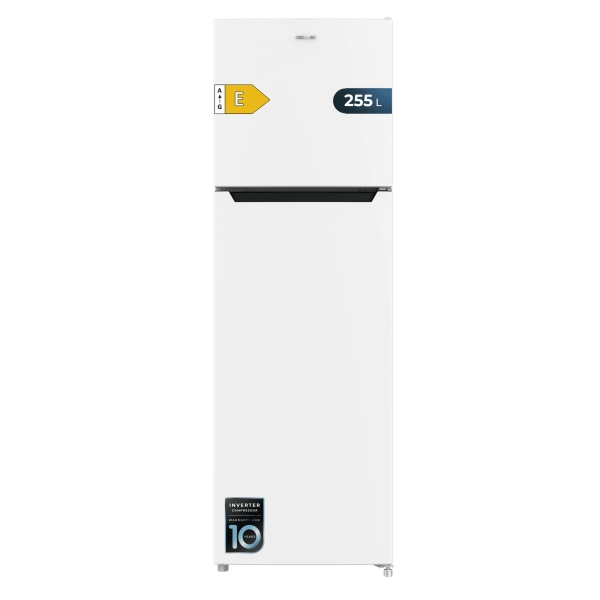 Cecotec Bolero CoolMarket 2D 255 NF White E Frigorifico Dos Puertas - Capacidad 255L - Luz LED - Temperatura Regulable - Silencioso - Clase E - 54.5x59x170cm - Color Blanco