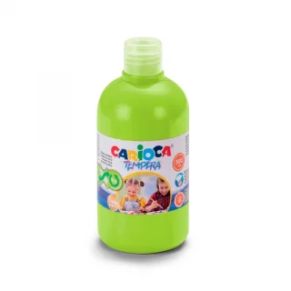 Carioca Botella de Tempera 500ml - Colores Superlavables - Faciles de Mezclar - Aplicable en Materiales Porosos - Alta Opacidad - Color Verde Claro