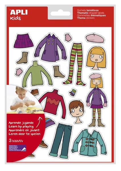Apli Gomets Tematicos el Armario - 63 Gomets en 3 Hojas - Adhesivo Removible - Desarrollados con Educadores - Ilustraciones Enriquecedoras - Adhesivo Base Agua - Libre de Disolventes - Coloridos · Pack de 5 uds.