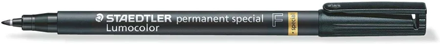 Staedtler Lumocolor Permanent 319 Rotulador Permanente de Punta Fina - Trazo 0.6mm - Para Aplicaciones Especiales - Secado Rapido - Color Negro · Pack de 10 uds.