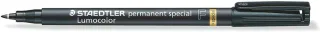 Staedtler Lumocolor Permanent 319 Rotulador Permanente de Punta Fina - Trazo 0.6mm - Para Aplicaciones Especiales - Secado Rapido - Color Negro · Pack de 10 uds.
