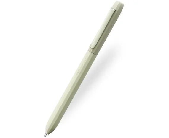 Faber-Castell Avori Boligrafo de Mecanismo Giratorio XB - 92% de Plastico Reciclado - Clip Metalico Solido - Color Verde