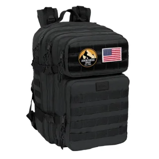 Safta Basic Mochila para Portatil hasta 15.6" - Cremalleras Bidireccionales - Bolsillos Frontales - Parches Extraibles - Cintas Regulables - 33.12L - 300x230x480mm - Color Negro