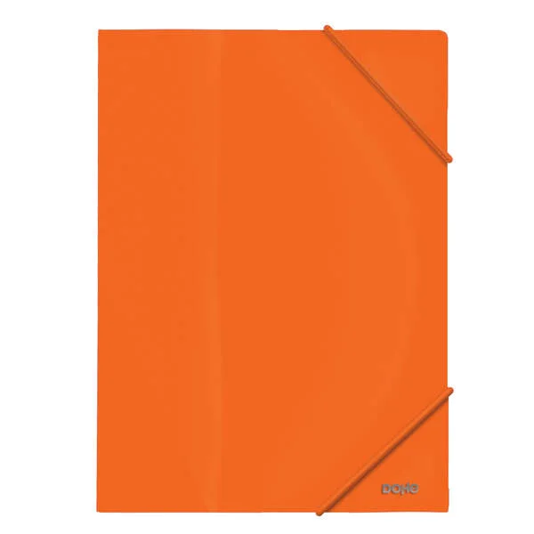 Dohe Carpeta de Gomas con Tres Solapas - 600 Micras - Fabricada en Polipropileno Opaco Cristal - Cierre con Gomas Redondas · Pack de 10 uds.