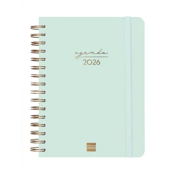 Finocam Alma Agenda - Anual 2026 - con Espiral - Formato E10 - 180x30x220mm - 1 Dia por Pagina - Color Menta