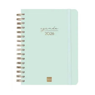 Finocam Alma Agenda - Anual 2026 - con Espiral - Formato E10 - 180x30x220mm - 1 Dia por Pagina - Color Menta