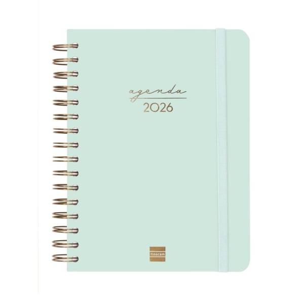 Finocam Alma Agenda - Anual 2026 - con Espiral - Formato E10 - 180x30x220mm - 1 Dia por Pagina - Color Menta