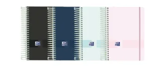 Oxford Live & Go Agenda Escolar 25/26 Espiral Dia Pagina - Tamaño 8º - Tapa de Plastico Opaco - Esquinas Microperforadas - Espacio para Notas - Cierre con Goma - Colores Surtidos · Pack de 8