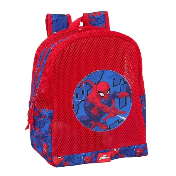 Safta Spider-Man Mochila - Rejilla Anti-Arena - Doble Tirador - Hombreras Acolchadas - Asa Superior - 13.15L - 320x120x380mm - Color Rojo y Azul