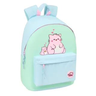 Safta Pembe The Pink Cat Mochila para Portatil hasta 14.1" - Bolsillo para Tablet - Tirador Doble - Hombreras Ergonomicas - Espalda Transpirable - 20L - 310x160x410mm - Color Azul Claro
