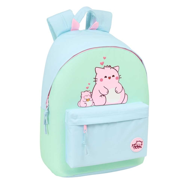 Safta Pembe The Pink Cat Mochila para Portatil hasta 14.1" - Bolsillo para Tablet - Tirador Doble - Hombreras Ergonomicas - Espalda Transpirable - 20L - 310x160x410mm - Color Azul Claro