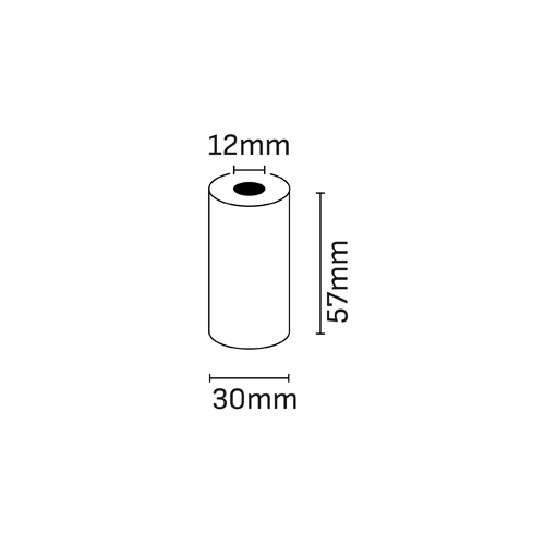 Oqonos Rollo de Papel Termico 57x30x12mm, Libre de BPA, FSC · Pack de 10 uds.