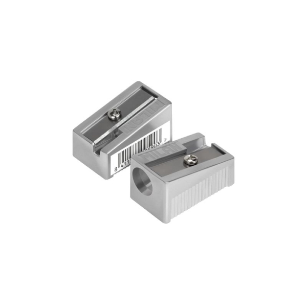 Milan Sacapuntas Triangular de 1 Orificio - Cuchilla de Acero al Carbono - Fabricado en Aluminio · Pack de 20 uds.