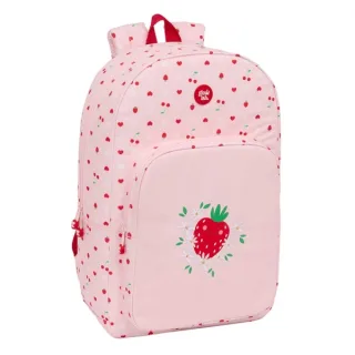 Safta Glowlab Frutitas Mochila Adaptable a Carro - Tirador Doble - Bolsillo Frontal - Hombreras Ergonomicas - Espalda Acolchada - Asa de Mano Superior - 19.30L - 300x140x460mm - Color Rosa
