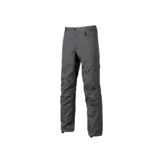 Upower Alfa Pantalon de Trabajo con Multiples Bolsillos - Talla 44 - Porta Martillo, Bolsillos para Rodilleras, Cintura Elastica, Proteccion DPI1 - Color Gris Meteorito