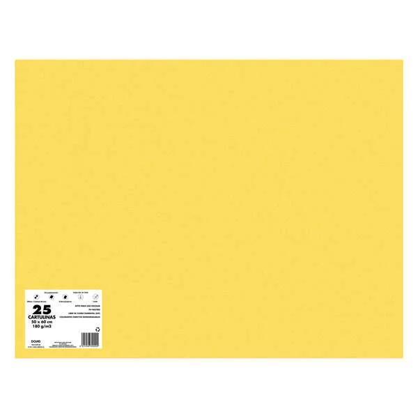 Dohe Pack de 25 Cartulinas de 180 G/M2 - Tamaño 50x65cm - PH Neutro - Libres de Cloro Elemental - Colorantes Biodegradables - Color Oro