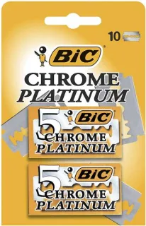 Bic Chrome Platinum Pack de 2 Cajas de 5 Hojas de Afeitar Doble Filo