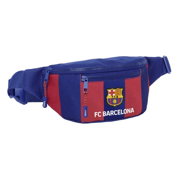Safta F.C. Barcelona Bolsa de Cintura - 2 Compartimentos - Ajustable - 23x12x9cm - Color Rojo y Azul