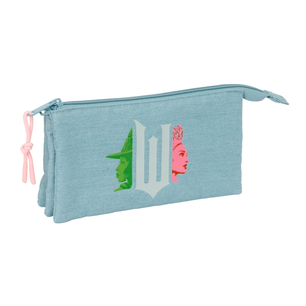 Safta Wicked Portatodo - 3 Compartimentos con Cremalleras - Bolsillo Interior - 0.6L - 220x30x120mm - Color Turquesa