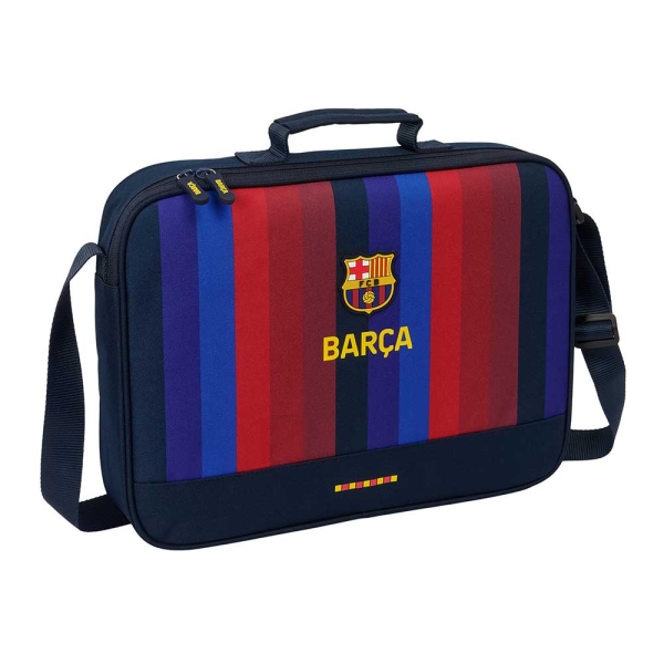 Safta F.C.Barcelona 1ª Equipacion 26/27 Maletin con Cremallera - Bandolera Ajustable - Asa Forrada - Doble Tirador - Fondo Semirigido - 38x28x6cm - Color Azul Noche