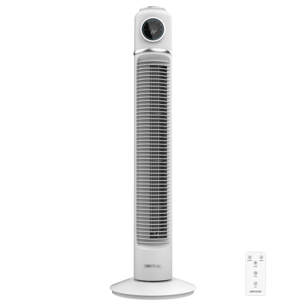 Cecotec EnergySilence 1090 Skyline Retro Smart Ventilador de Torre de 32" de Altura - 40W - Mando a Distancia - Pantalla LED - Tactil - 3 Velocidades - Temporizador - Oscilacion de 72º - Col