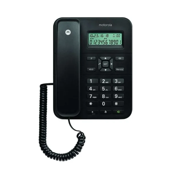 Motorola CT202 Telefono Fijo - Manos Libres - Identificador de Llamadas - Color Negro