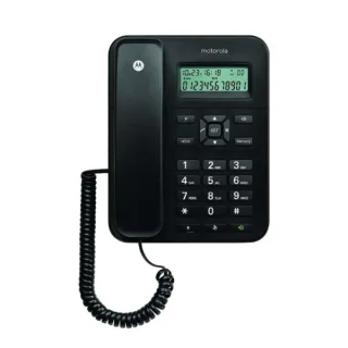 Motorola CT202 Telefono Fijo - Manos Libres - Identificador de Llamadas - Color Negro