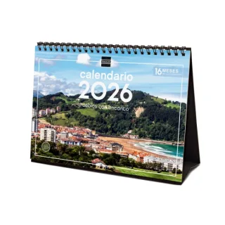 Finocam Calendario de Sobremesa - Anual 2026 - Imagenes Variadas - Espacio para Escribir - Tematica de Ciudades y Pueblos