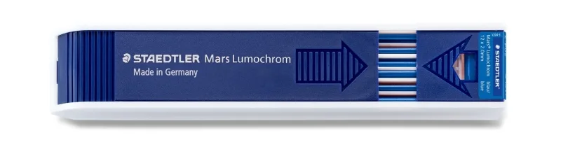 Staedtler Mars Lumochrom 204 Pack con 12 Minas de Dibujo - Mina de 2mm - Longitud de 130mm - Color Azul