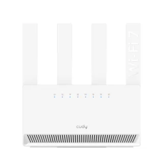 Cudy Router WiFi 7 Gigabit Dual Band BE3600 - Velocidad hasta 1000Mbps - 4 Puertos - 4 Antenas Fijas de 5dBi - Tecnologia MU-MIMO - Color Blanco