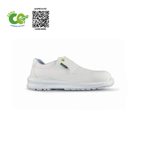 Upower Cliff O ESD Calzado de Seguridad Carbon Neutral - Talla 35 - Parte Superior Resistente al Agua, Puntera Ultraligera, Proteccion S2 FO SR - Color Blanco