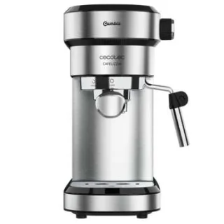 Cecotec Cafelizzia 790 Steel Cafetera Express 1350W - Presion 20 Bares - Deposito de 1,2L - Brazo Doble Salida - Vaporizador - Superficie Calientatazas - Acabados en Acero Inoxidable