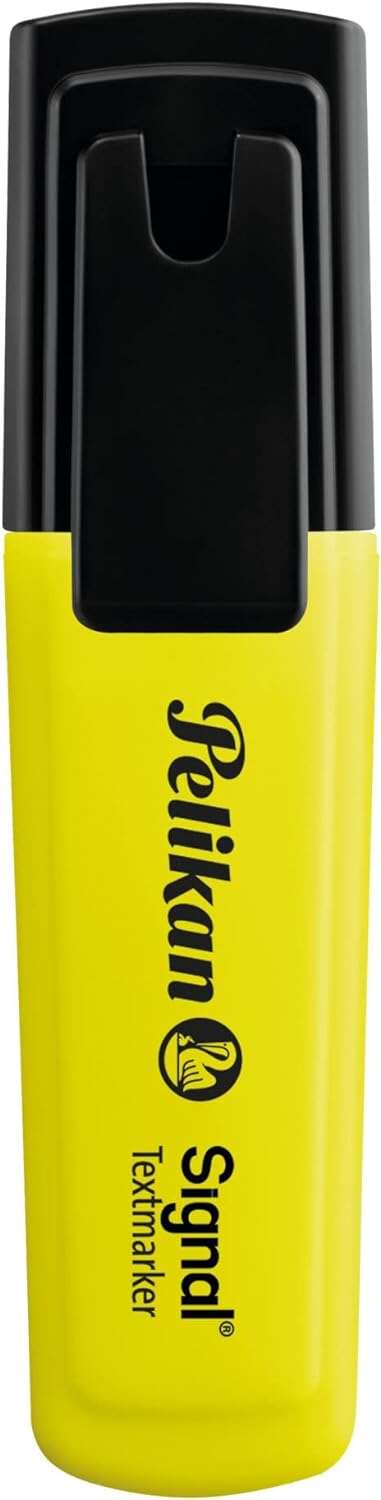 Pelikan Subrayador Textmarker Signal - Punta Biselada de 2.0mm - Tinta de Secado Rapido - Ideal para Resaltar Texto - Color Amarillo Fluorescente · Pack de 10 uds.