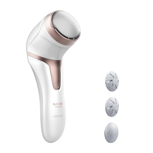 Cecotec Bamba SkinCare Lima Electrica para Pies - Bateria Recargable - Discos de Distintas Durezas - Funcion de Aspiracion - Uso Inalambrico y con Cable - Autonomia 100min - Color Blanco y R