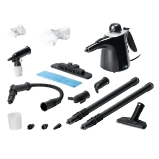 Cecotec HydroSteam 1040 Active and Soap Limpiador a Vapor - 1100W - 40g/min de Vapor - Presion 3.5bar - Deposito de 450ml - Incluye Accesorios - Radio hasta 3m - Color Negro y Gris