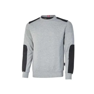 Upower Ryke Sudadera Cepillada Cuello Redondo - Talla 2XL - Bolsillo Antebrazo, Refuerzos Antidesgaste, Elementos Reflectantes, Tejido Acanalado - Color Gris Plateado
