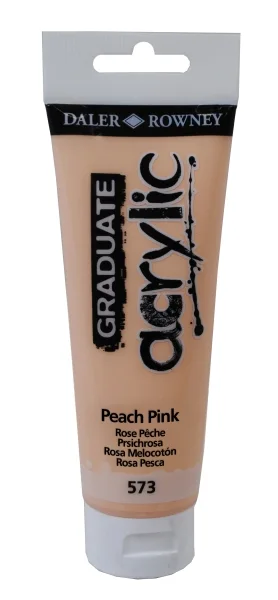Daler Rowney Graduate Pintura Acrilica - Tubo de Plastico - 120ml - Color Rosa Melocoton