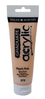Daler Rowney Graduate Pintura Acrilica - Tubo de Plastico - 120ml - Color Rosa Melocoton
