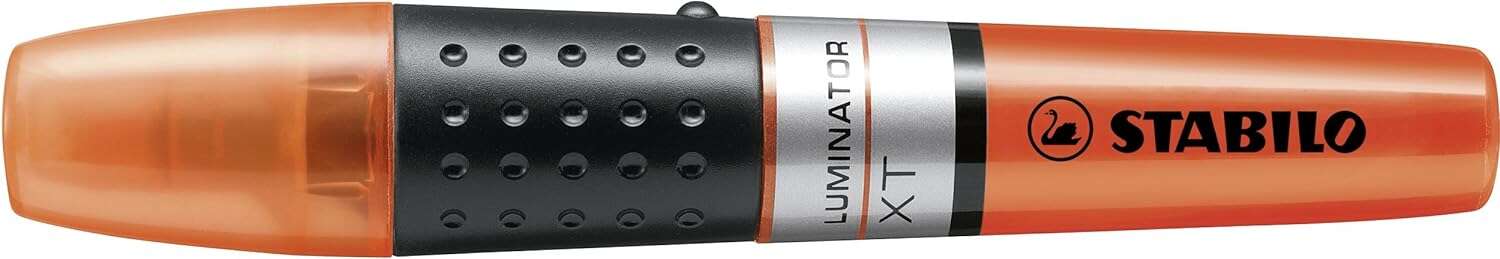 Stabilo Luminator Marcador Fluorescente - Mayor Suministro de Tinta - Zona de Agarre - Trazo entre 2 y 5mm - Color Naranja · Pack de 5 uds.
