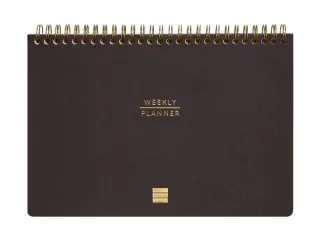 Finocam Haiku Planificador sin Fechar - Internacional - Semana Vista Vertical - 240x165mm - Tapa Dura - Papel de 95g/m2 - 57 Semanas - Espiral Metalica - Color Negro