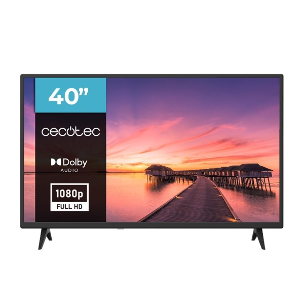 Cecotec 0 Series 0040 Televisor 40" LED con Resolucion HD - Sistema Dolby - Conexiones HDMI y USB - Sintonizador DVB - Retroiluminacion LED - Alto Contraste - Color Negro